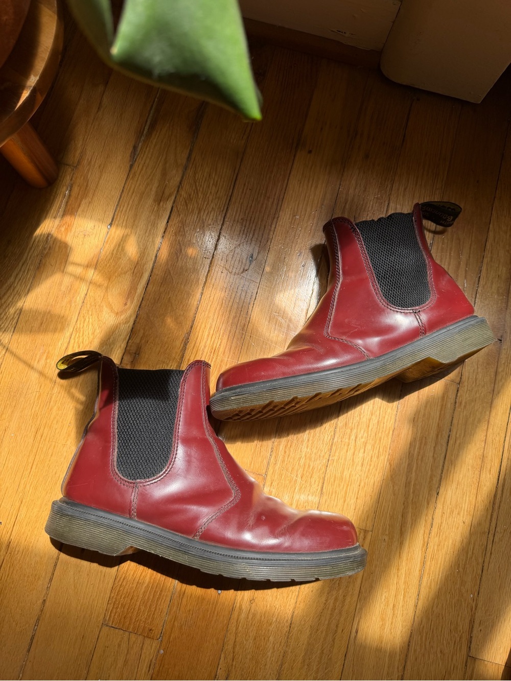 Dr. Martens Burgundy Leather Chelsea Ankle Boots